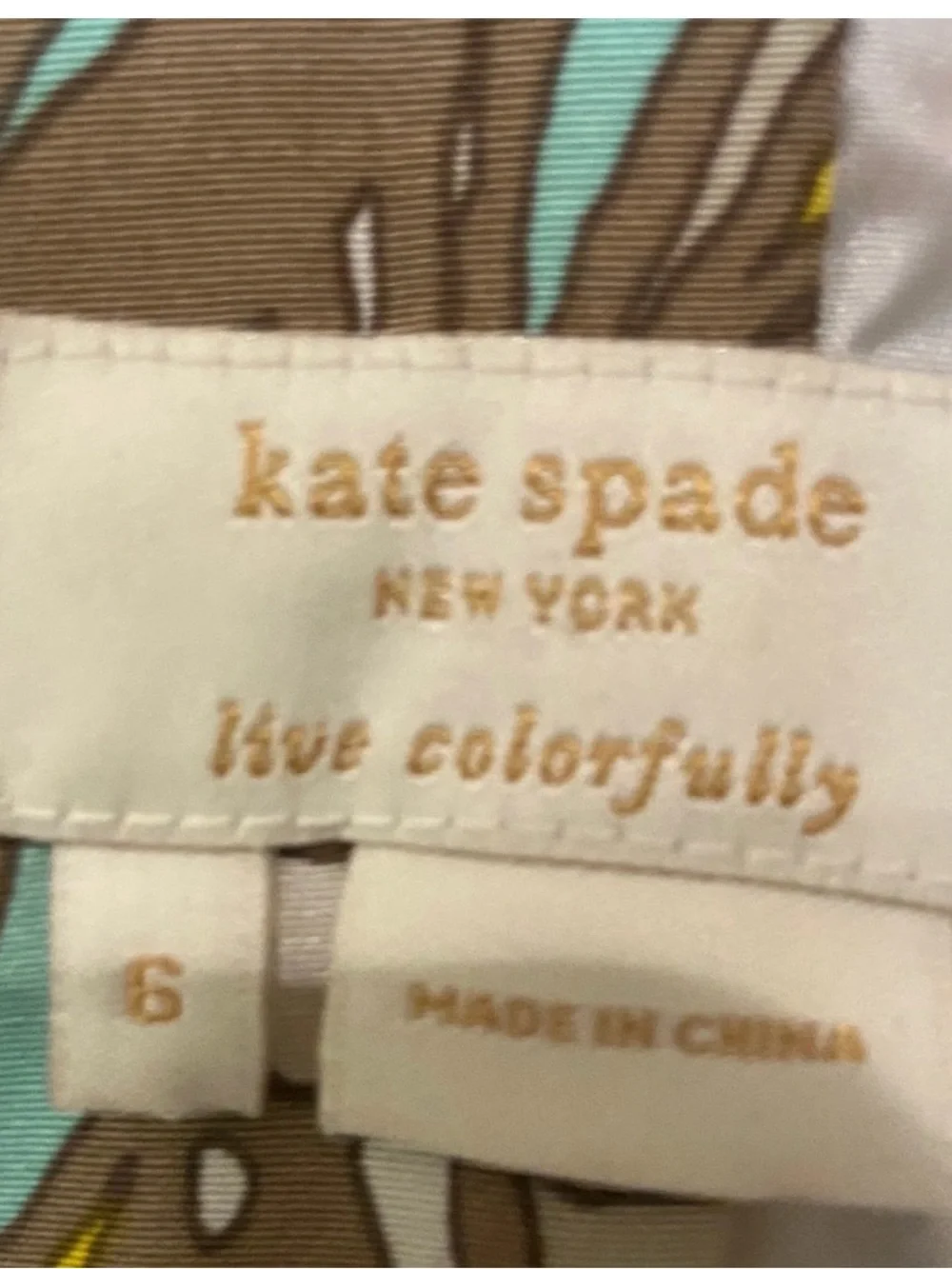 kate spade Yellow Orange Multi Print Beaded V-Neck Tank